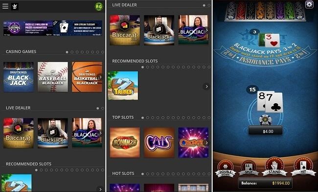 DraftKings Casino Android app